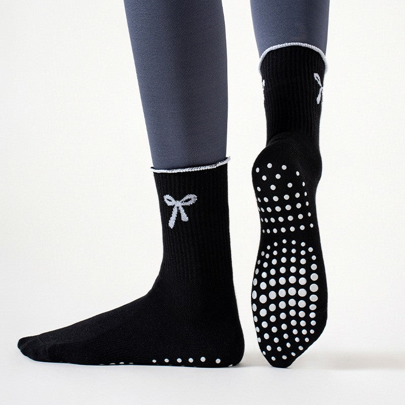 Socks Professional Sports Anti Slip Yoga Socks, Lace Bow Fitness Exercise Grip Socks