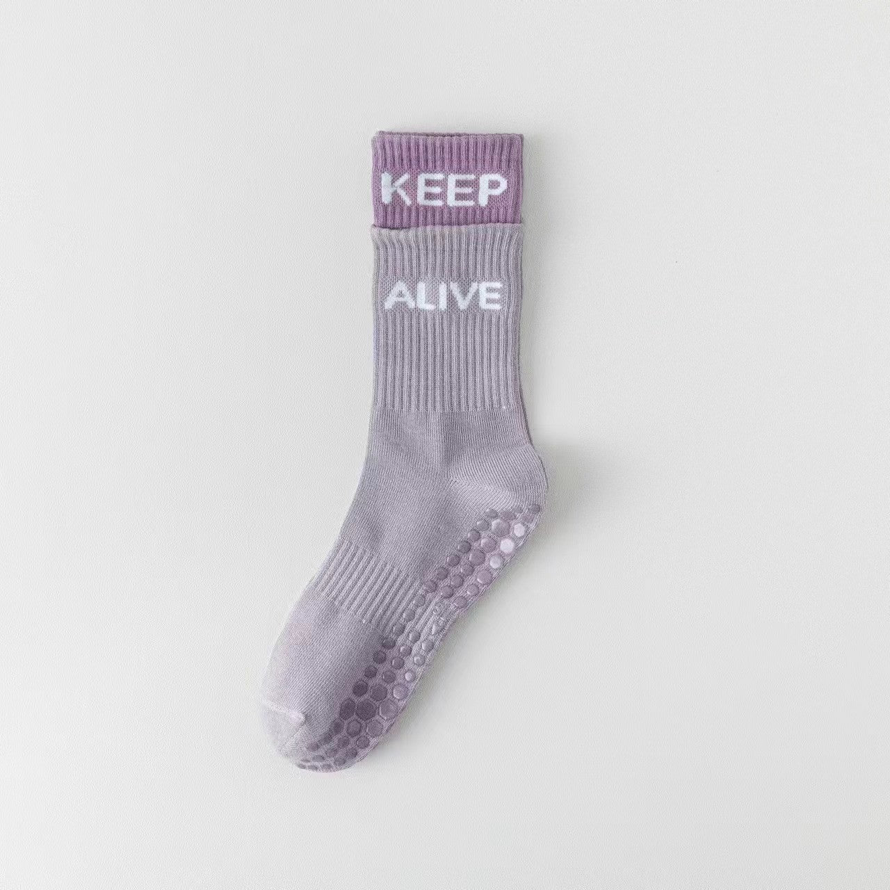 Yoga Socks, Children's Mid Tube Socks, Spliced Letter Printed Fitness Socks, Breathable And Non Slip Silicone Socks, Yoga Socks