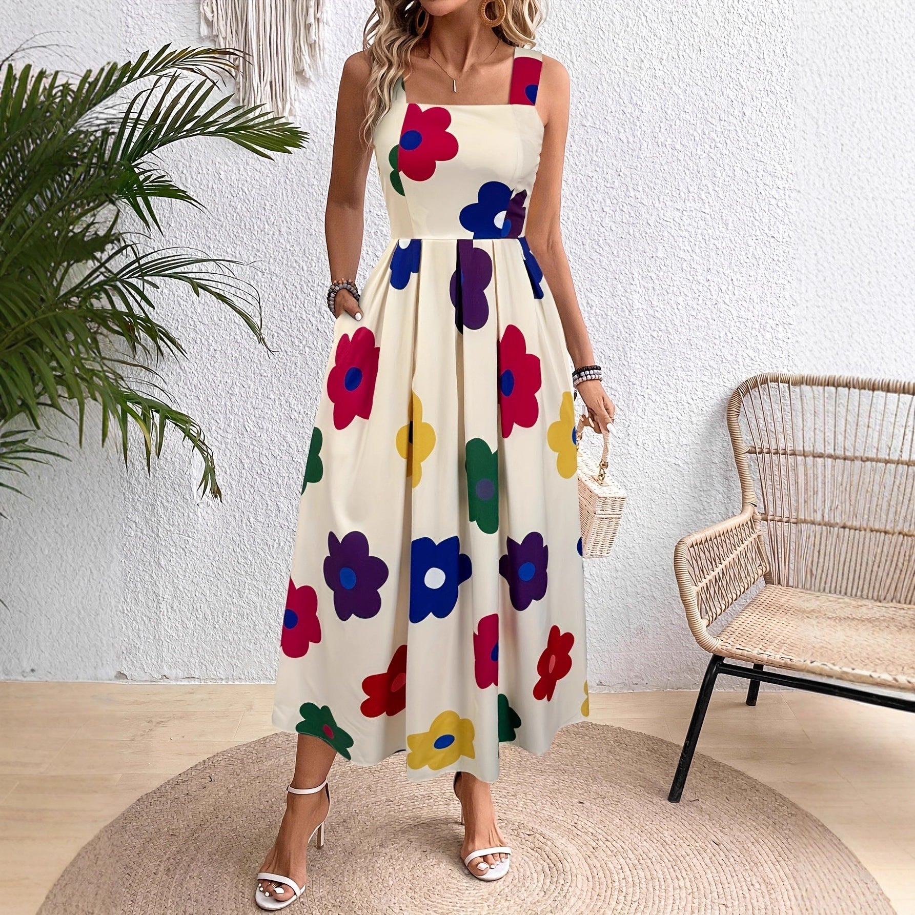 Lady's Flower Printed Dress