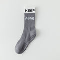 Yoga Socks, Children's Mid Tube Socks, Spliced Letter Printed Fitness Socks, Breathable And Non Slip Silicone Socks, Yoga Socks