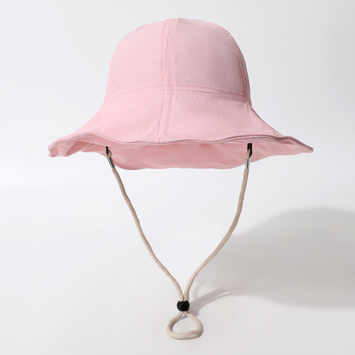 Women's Solid-color Adjustable Sun Hat With String And Ruffled Edge. Stylish And Casual. Perfect For Outdoor Outings, Vacations, Trips And Photo Shoots.