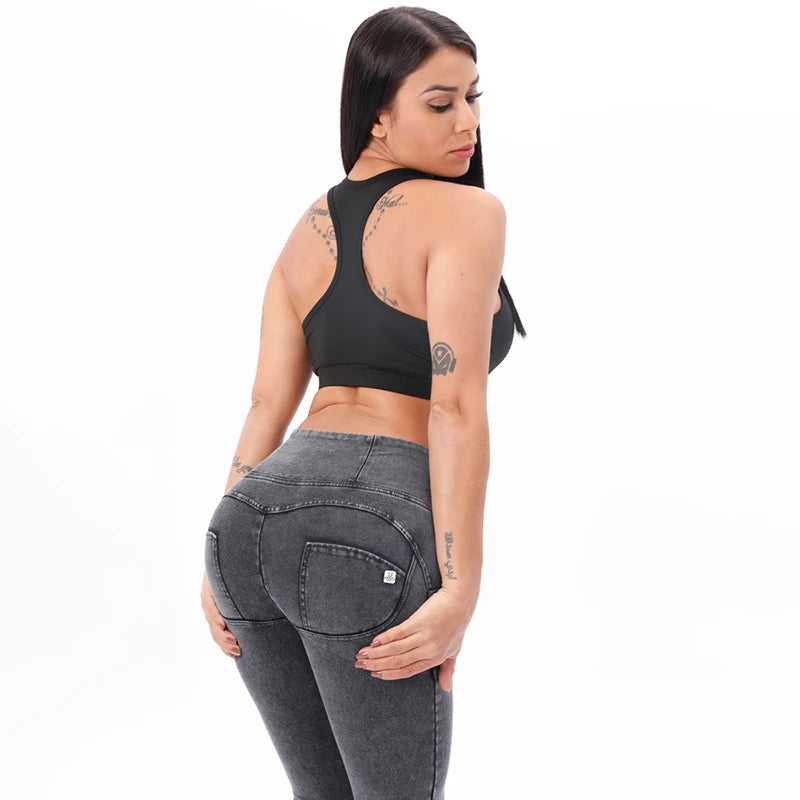 Melody Grey High Waist Zipper Fly Jeans Jeggings