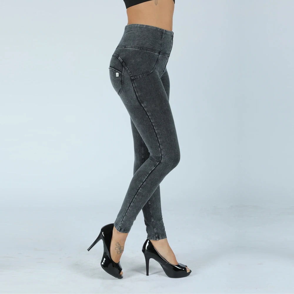 Melody Grey High Waist Zipper Fly Jeans Jeggings