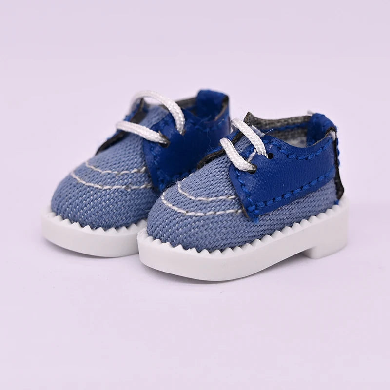 Obitsu 11 Fashion Canvas Shoes Ob11 Doll Accessories Mini Toy Sneaker Shoes With Shoelaces For 1/12 Bjd Doll, Ymy, Gsc Dod Dolls