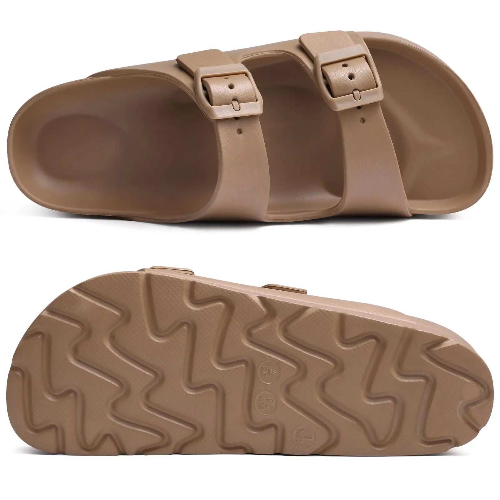 Kidmi Summer Women's Platform Sandals Comfort Foam Slides Lightweight Thick Soles Cloud Sandals Adjustable Buckle Cushion Sandal