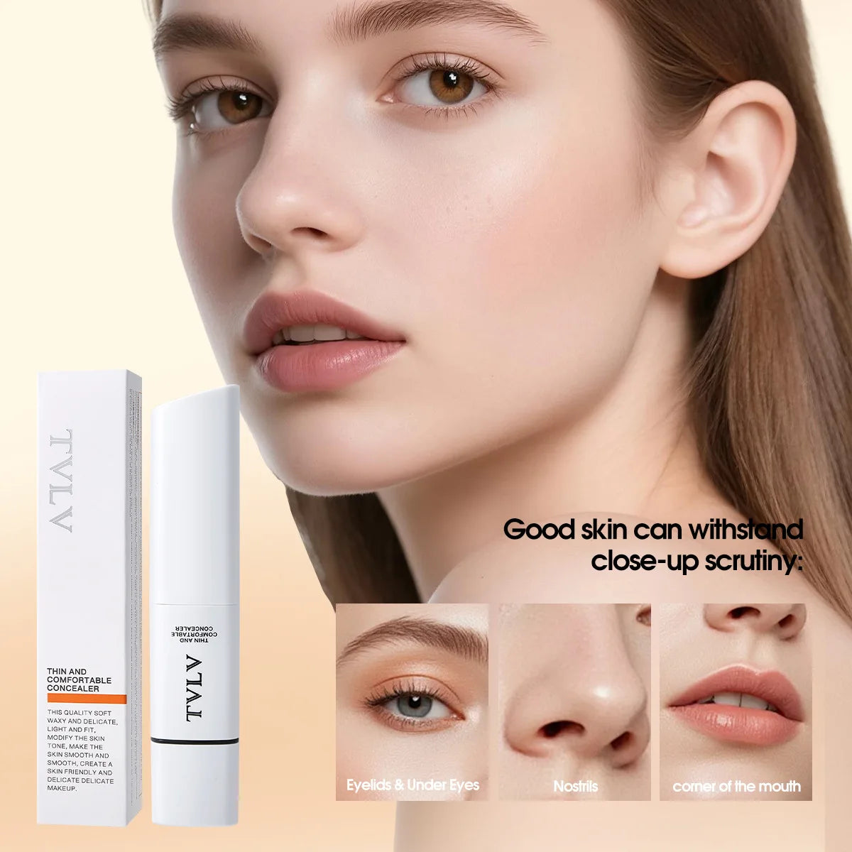 TVLV Concealer Stick Covers Spots Acne Dark Circles Long Lasting Smooth Non-Caking Face Makeup