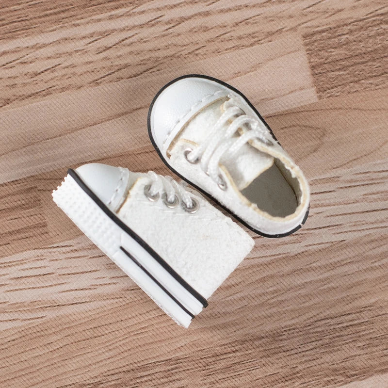 Obitsu 11 Fashion Canvas Shoes Ob11 Doll Accessories Mini Toy Sneaker Shoes With Shoelaces For 1/12 Bjd Doll, Ymy, Gsc Dod Dolls
