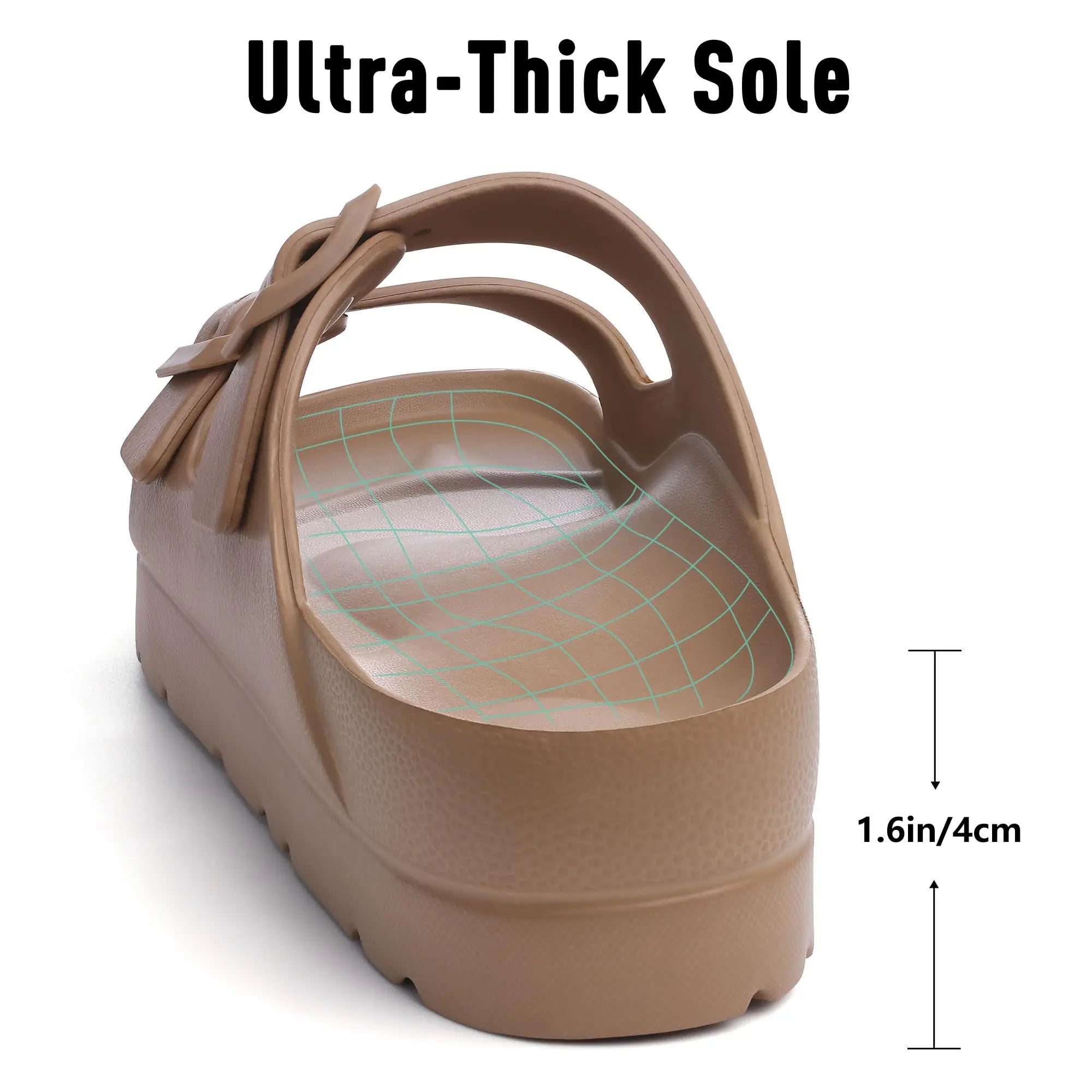 Kidmi Summer Women's Platform Sandals Comfort Foam Slides Lightweight Thick Soles Cloud Sandals Adjustable Buckle Cushion Sandal