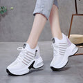 2022 New Women's Mesh Invisible Heightening Women's Wedge Heel Lace-up Sneakers Fashion Color Matching Women's Shoes