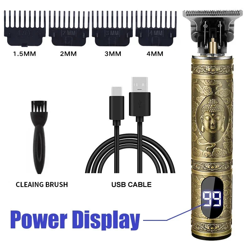Vintage T9 Electric Cordless Hair Cutting Machine Professional Hair Barber Trimmer For Men Clipper Shaver Beard Lighter