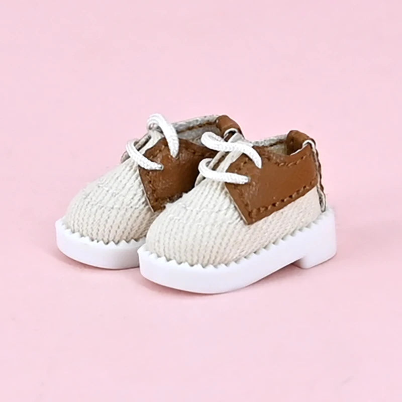 Obitsu 11 Fashion Canvas Shoes Ob11 Doll Accessories Mini Toy Sneaker Shoes With Shoelaces For 1/12 Bjd Doll, Ymy, Gsc Dod Dolls