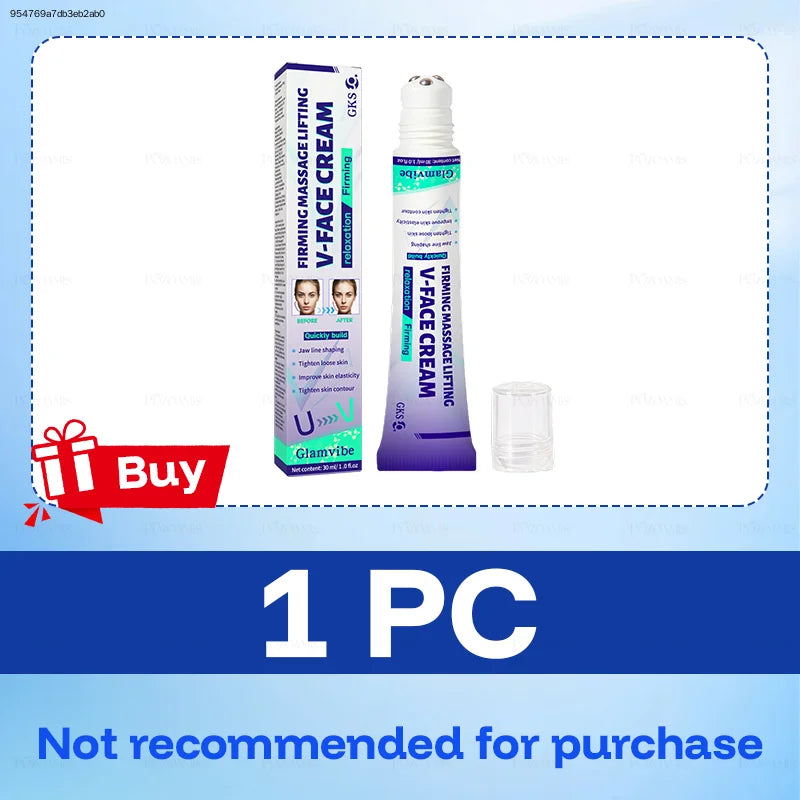 Roll-on Ball Face Cream V-Shape Lifting Firming Tightening Cream with Rolling Ball Head Double Chin Reducer