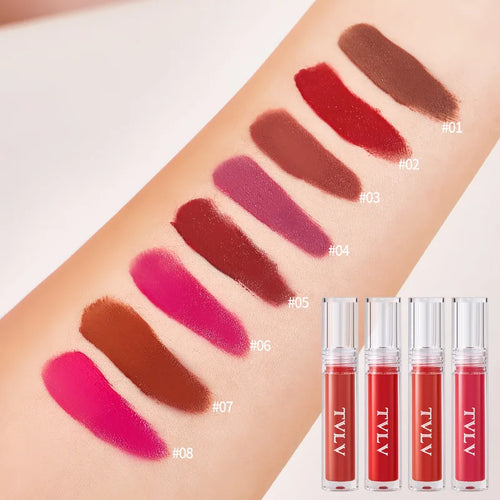 8PCS Non-Stick Cup Liquid Lipstick Set Waterproof Long Lasting Velvet Matte Lip Gloss High Pigment Lip Tint Cosmetics Makeup Kit
