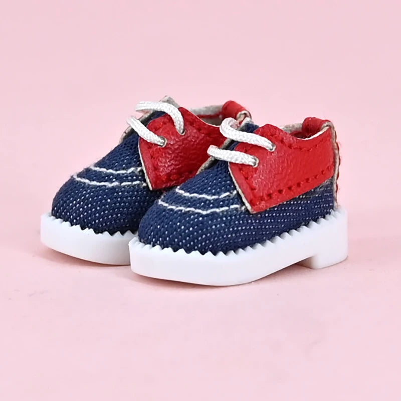 Obitsu 11 Fashion Canvas Shoes Ob11 Doll Accessories Mini Toy Sneaker Shoes With Shoelaces For 1/12 Bjd Doll, Ymy, Gsc Dod Dolls