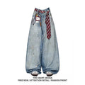 ZHIZOU Women Blue Y2k Baggy Jeans Harajuku VintageBent Knife Denim Trouser Aesthetic 2000s Style Jeans Pants Oversize Clothes