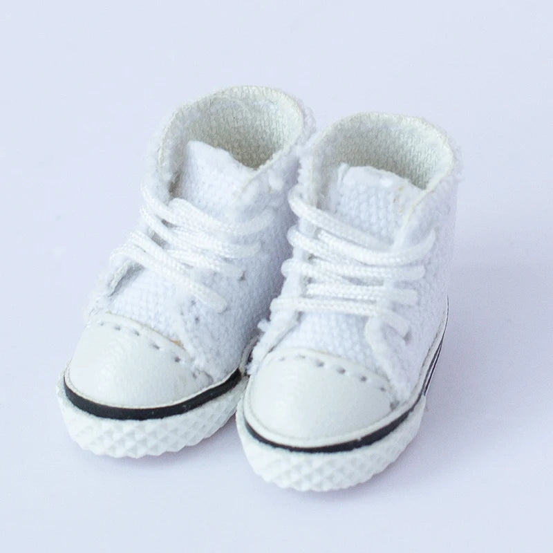 Obitsu 11 Fashion Canvas Shoes Ob11 Doll Accessories Mini Toy Sneaker Shoes With Shoelaces For 1/12 Bjd Doll, Ymy, Gsc Dod Dolls