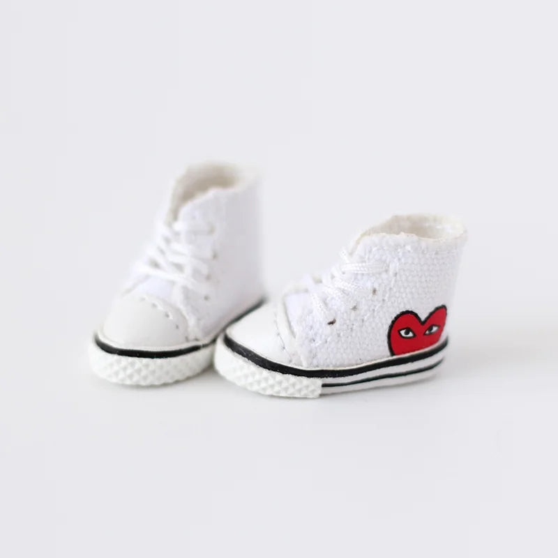 Obitsu 11 Fashion Canvas Shoes Ob11 Doll Accessories Mini Toy Sneaker Shoes With Shoelaces For 1/12 Bjd Doll, Ymy, Gsc Dod Dolls