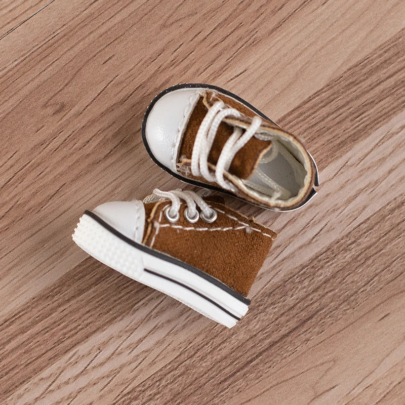 Obitsu 11 Fashion Canvas Shoes Ob11 Doll Accessories Mini Toy Sneaker Shoes With Shoelaces For 1/12 Bjd Doll, Ymy, Gsc Dod Dolls