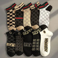 10 pairs of socks men's summer socks ins tide versatile high-value korean version cool trend low-top men's boat socks EU36-44