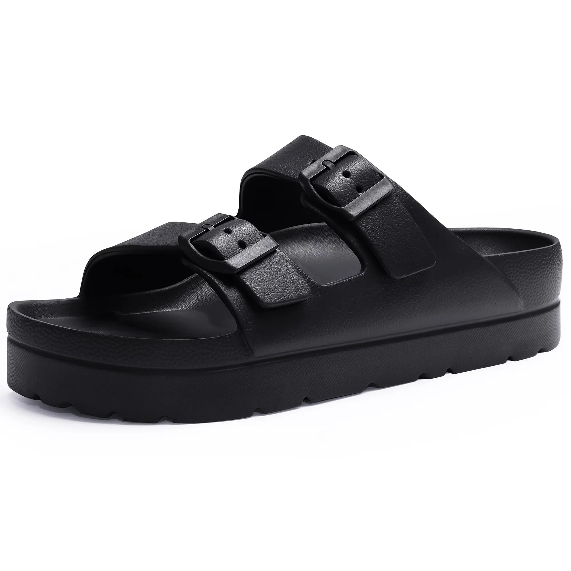 Kidmi Summer Women's Platform Sandals Comfort Foam Slides Lightweight Thick Soles Cloud Sandals Adjustable Buckle Cushion Sandal