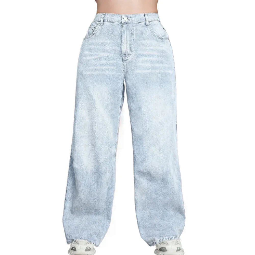 Autumn and Winter Women's High-waisted Jeans Retro Denim Casual Loose Style Y2K Fashionable Comfortable and Trendy Women's Wear