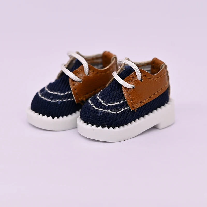 Obitsu 11 Fashion Canvas Shoes Ob11 Doll Accessories Mini Toy Sneaker Shoes With Shoelaces For 1/12 Bjd Doll, Ymy, Gsc Dod Dolls