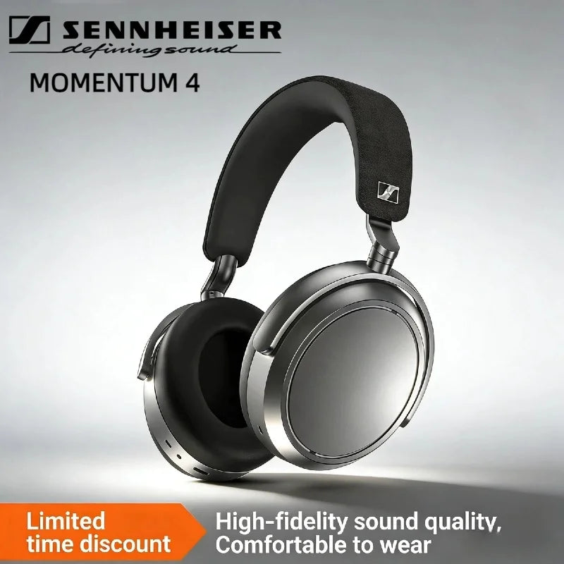 Sennheiser MOMENTUM 4 Wireless Headphones Original Adaptive Noise Cancelling 60H Battery Bluetooth 5.2 OverEar Foldable with Mic