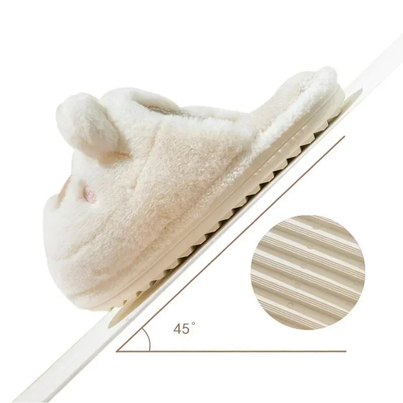 Home Slipper Womens Teddy Bear Winter Warm Plush Contton Indoor Funny Fuzzy Floor House Room Shoes Flat Female Men Male Platform
