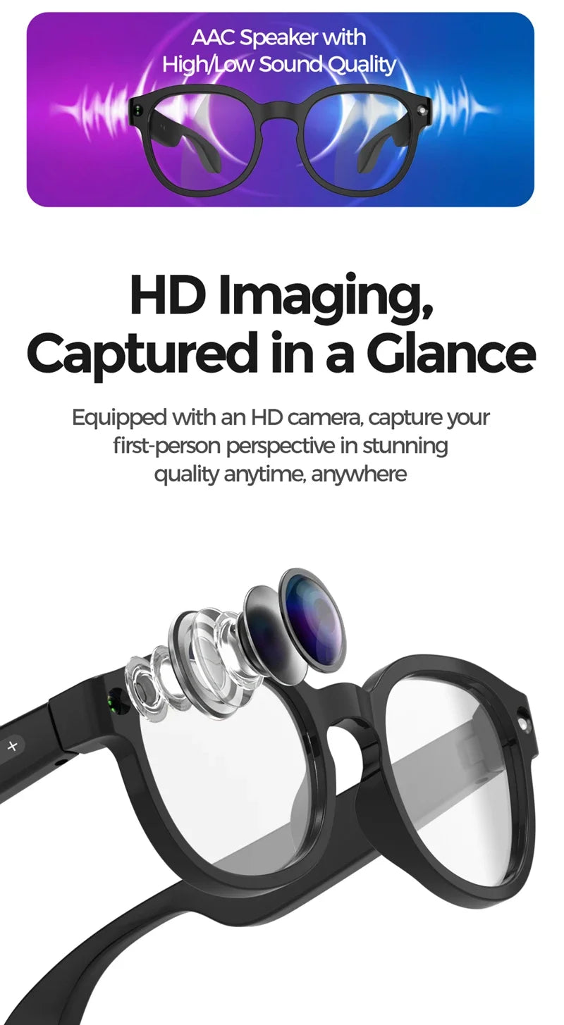 Xiaomi 8MP Recording Cam Sunglasses While 4K Wifi Wireless Transmission AI Smart Glasses Translating Stabilization Glasses