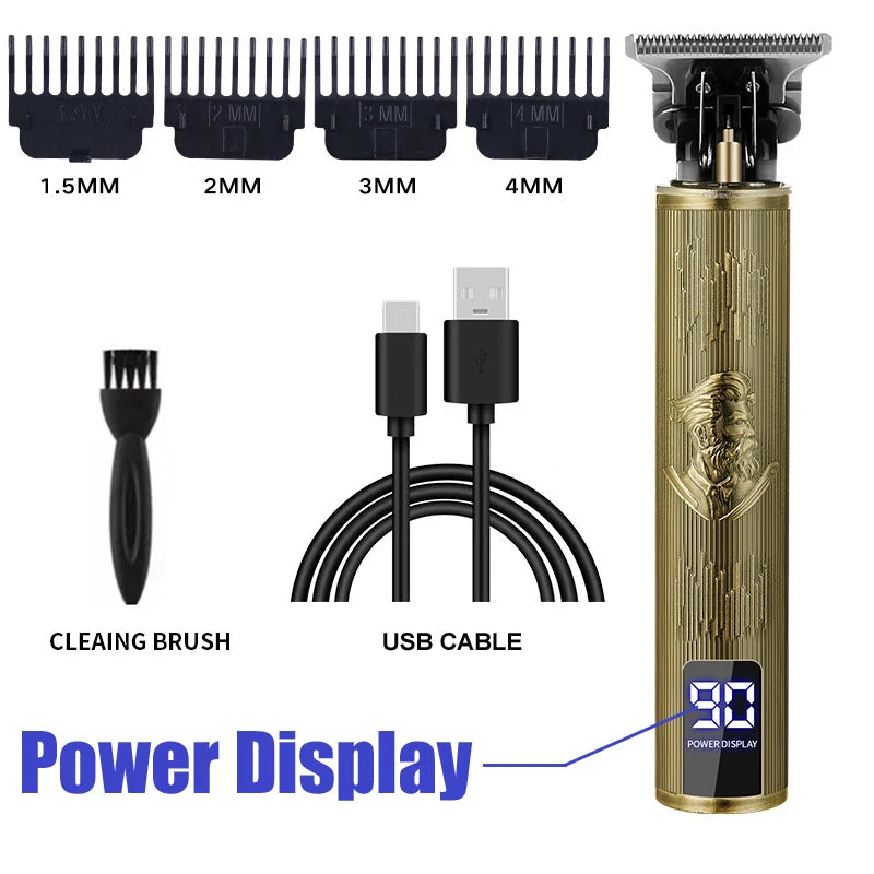 Professional Hair Cutting Machine Vintage T9 Hair Clipper Cutting Machine For Men Shaver Trimmer Rechargeable Carving Mark Razor