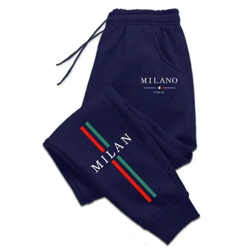 2025 Hot Sale Milan City Printed Jogger Pants Men Women Autumn Winter Casual High Quality Outdoor Running Sports Sweatpants