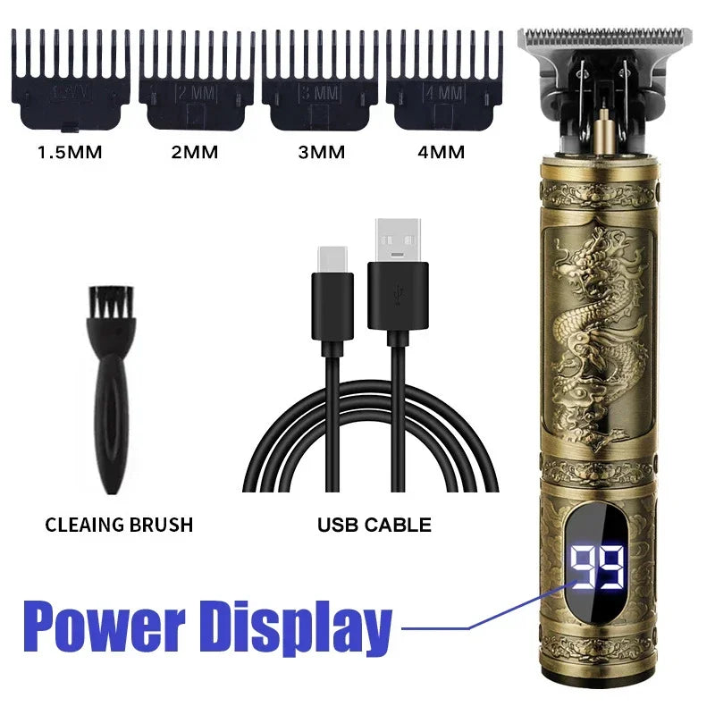 Vintage T9 Electric Cordless Hair Cutting Machine Professional Hair Barber Trimmer For Men Clipper Shaver Beard Lighter