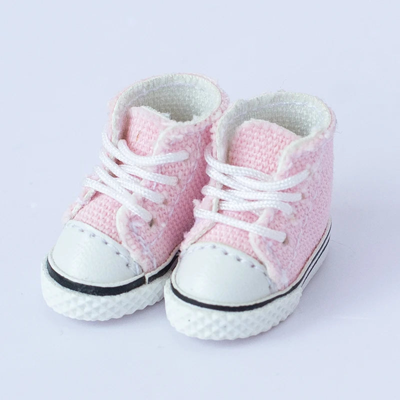 Obitsu 11 Fashion Canvas Shoes Ob11 Doll Accessories Mini Toy Sneaker Shoes With Shoelaces For 1/12 Bjd Doll, Ymy, Gsc Dod Dolls