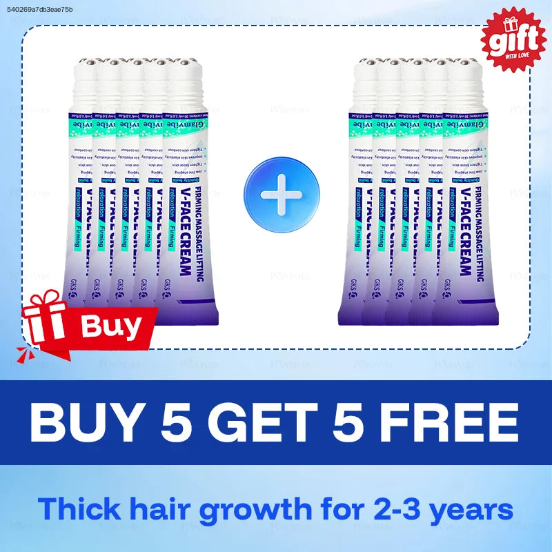 Roll-on Ball Face Cream V-Shape Lifting Firming Tightening Cream with Rolling Ball Head Double Chin Reducer