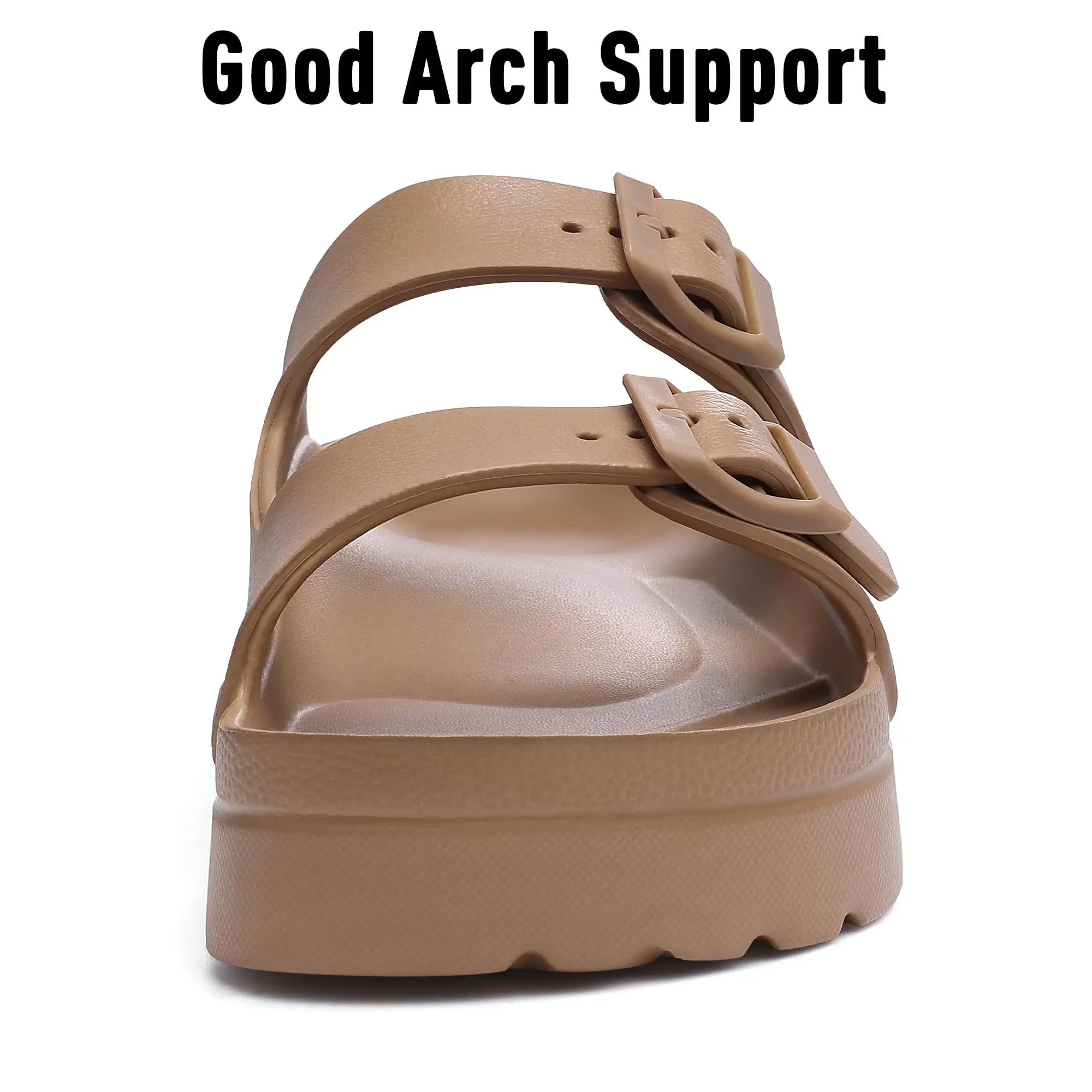 Kidmi Summer Women's Platform Sandals Comfort Foam Slides Lightweight Thick Soles Cloud Sandals Adjustable Buckle Cushion Sandal