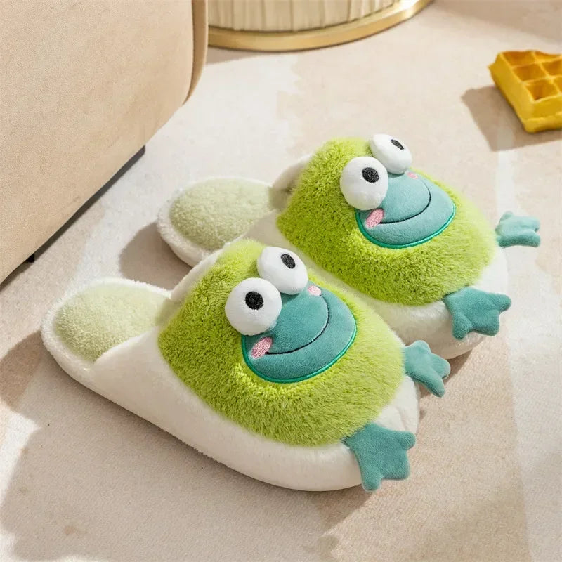 Home Slipper Womens Teddy Bear Winter Warm Plush Contton Indoor Funny Fuzzy Floor House Room Shoes Flat Female Men Male Platform