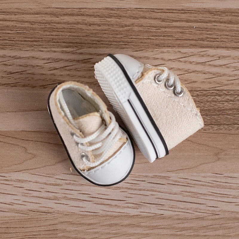 Obitsu 11 Fashion Canvas Shoes Ob11 Doll Accessories Mini Toy Sneaker Shoes With Shoelaces For 1/12 Bjd Doll, Ymy, Gsc Dod Dolls