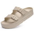 Kidmi Summer Women's Platform Sandals Comfort Foam Slides Lightweight Thick Soles Cloud Sandals Adjustable Buckle Cushion Sandal