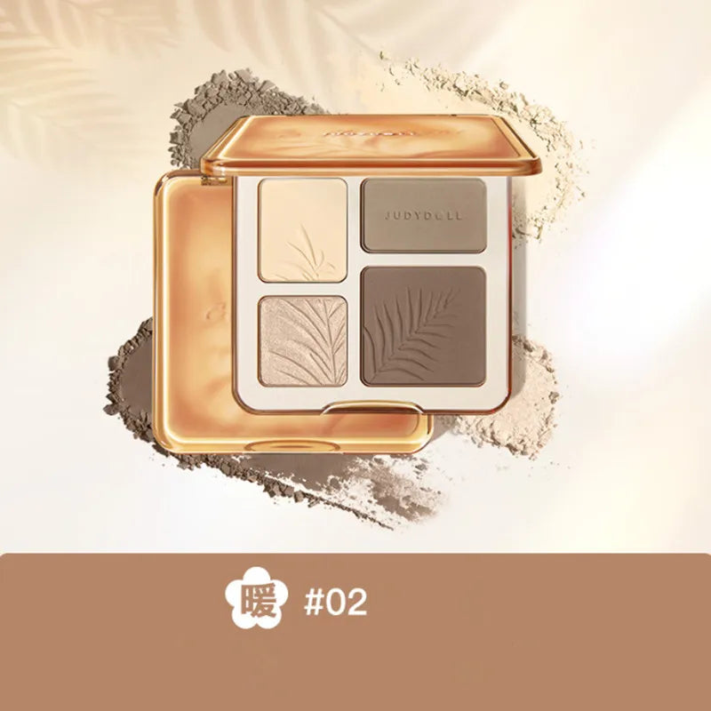 Judydoll Facial Highlighter Makeup Palette Face Lasting Glow Brighten Contour Shimmer Matte Powder 3D Nose Shadow Cosmetics