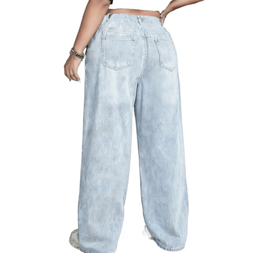 Autumn and Winter Women's High-waisted Jeans Retro Denim Casual Loose Style Y2K Fashionable Comfortable and Trendy Women's Wear