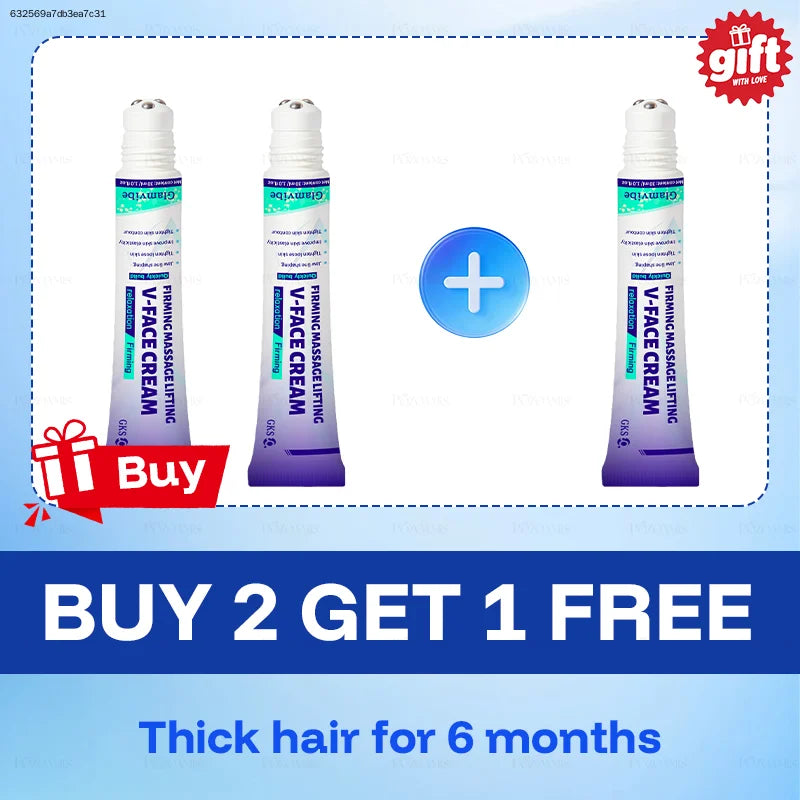 Roll-on Ball Face Cream V-Shape Lifting Firming Tightening Cream with Rolling Ball Head Double Chin Reducer