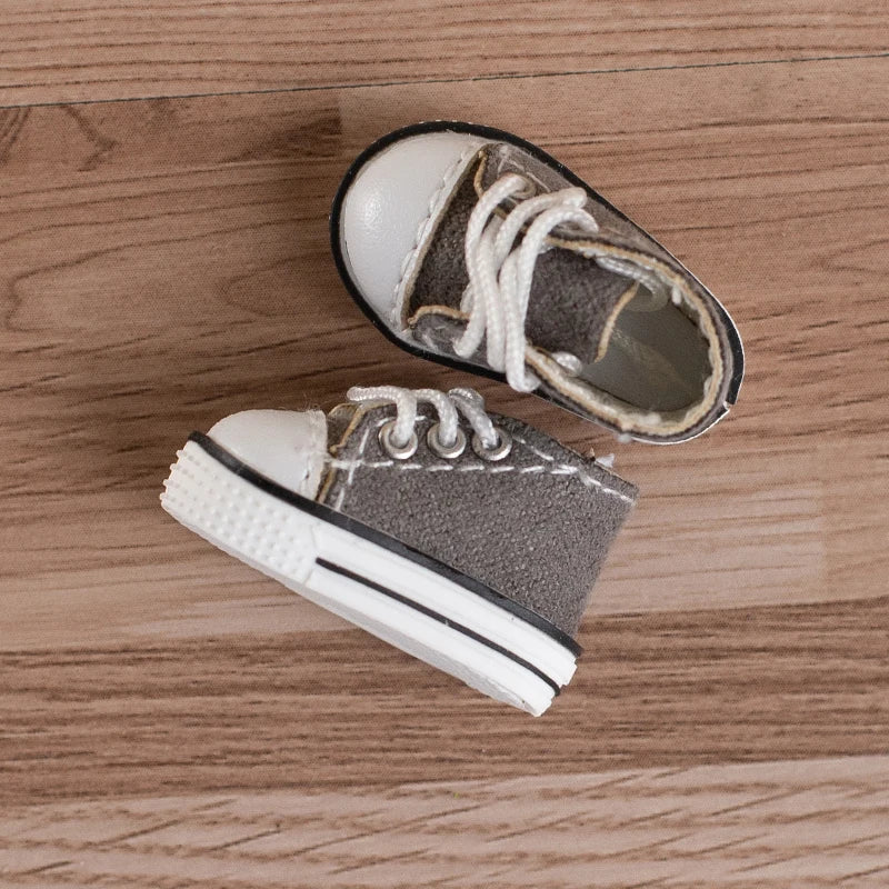 Obitsu 11 Fashion Canvas Shoes Ob11 Doll Accessories Mini Toy Sneaker Shoes With Shoelaces For 1/12 Bjd Doll, Ymy, Gsc Dod Dolls