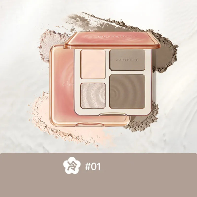 Judydoll Facial Highlighter Makeup Palette Face Lasting Glow Brighten Contour Shimmer Matte Powder 3D Nose Shadow Cosmetics