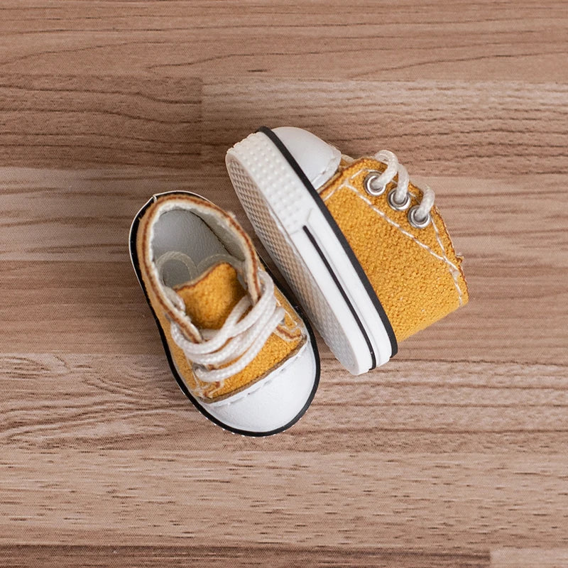 Obitsu 11 Fashion Canvas Shoes Ob11 Doll Accessories Mini Toy Sneaker Shoes With Shoelaces For 1/12 Bjd Doll, Ymy, Gsc Dod Dolls