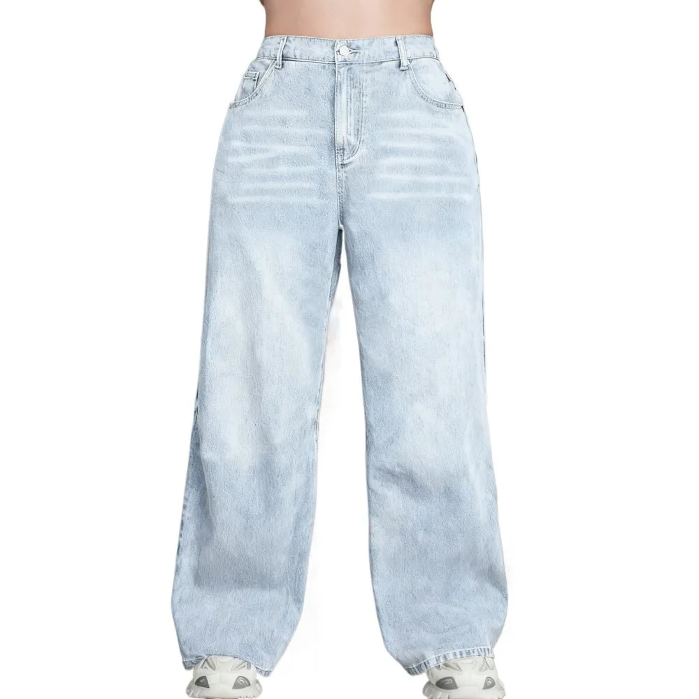 Autumn and Winter Women's High-waisted Jeans Retro Denim Casual Loose Style Y2K Fashionable Comfortable and Trendy Women's Wear