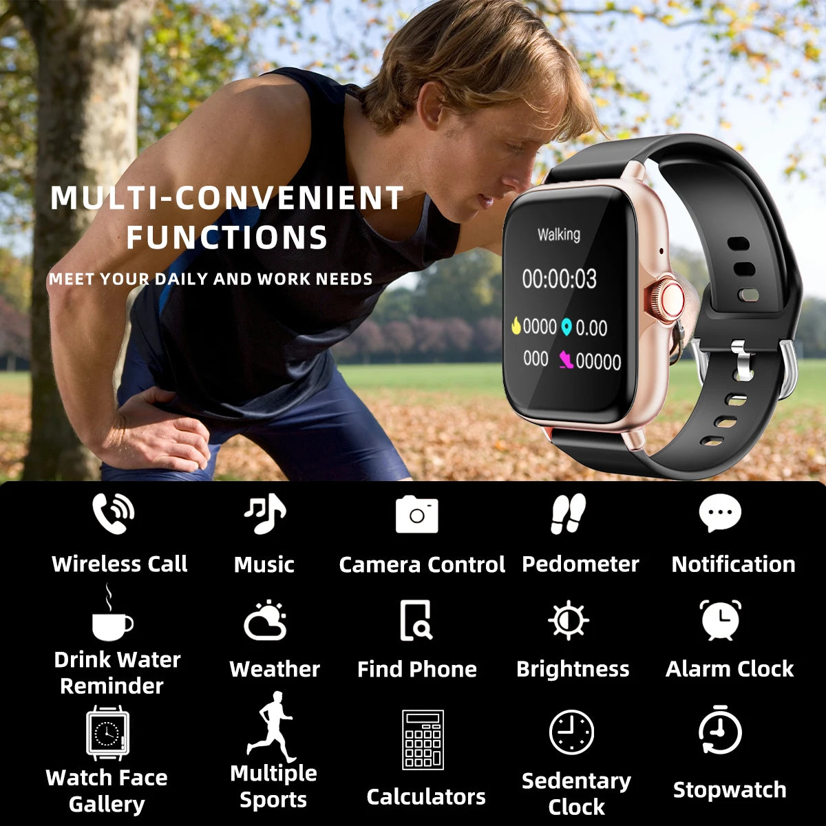 XIAOMI 2026 Waterproof Smart Watch with Message Answer Call Monitoring Sports Pedometer Information Alerts For iPhone Android