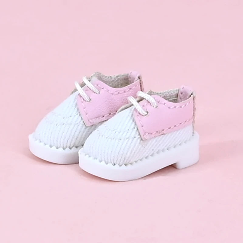 Obitsu 11 Fashion Canvas Shoes Ob11 Doll Accessories Mini Toy Sneaker Shoes With Shoelaces For 1/12 Bjd Doll, Ymy, Gsc Dod Dolls