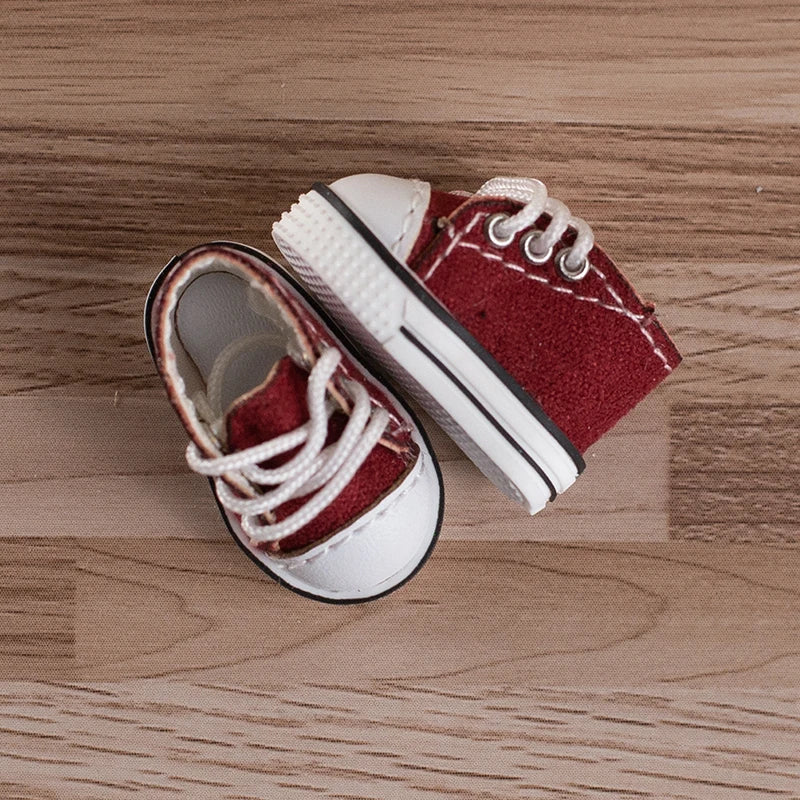 Obitsu 11 Fashion Canvas Shoes Ob11 Doll Accessories Mini Toy Sneaker Shoes With Shoelaces For 1/12 Bjd Doll, Ymy, Gsc Dod Dolls