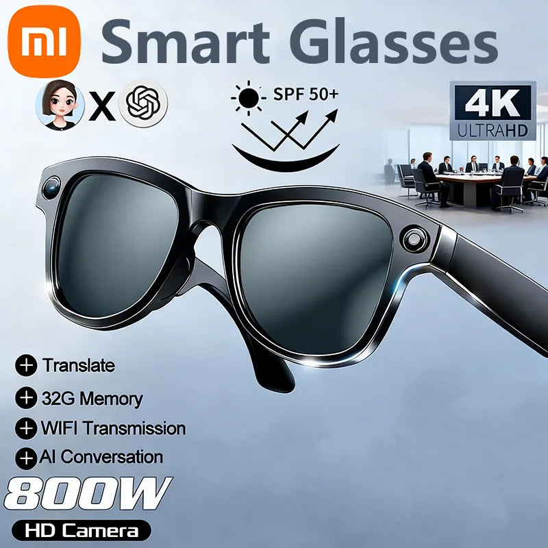 Xiaomi 8MP Recording Cam Sunglasses While 4K Wifi Wireless Transmission AI Smart Glasses Translating Stabilization Glasses