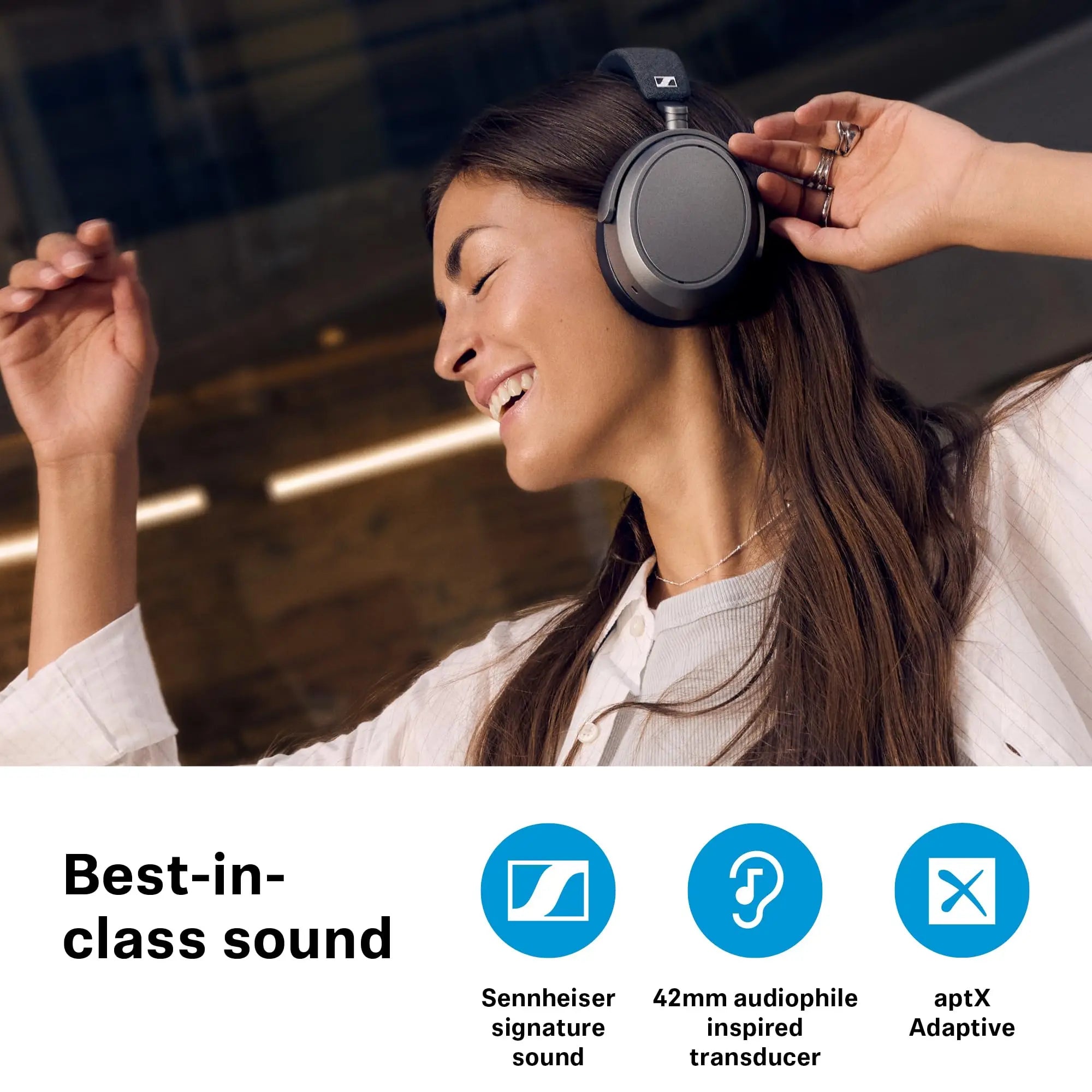 Sennheiser MOMENTUM 4 Wireless Headphones Original Adaptive Noise Cancelling 60H Battery Bluetooth 5.2 OverEar Foldable with Mic